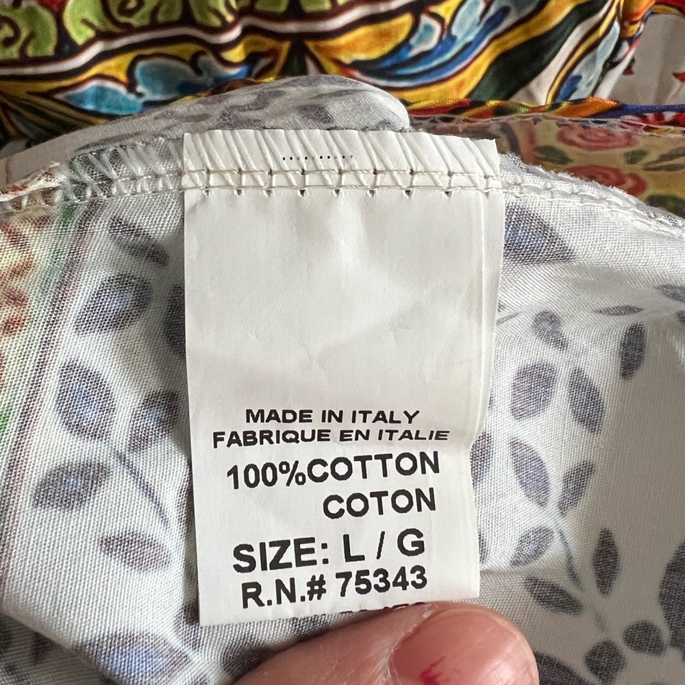 Bellambra 100% Cotton Made In Italy Multi Floral Midi Dress Size L - Picture 11 of 12
